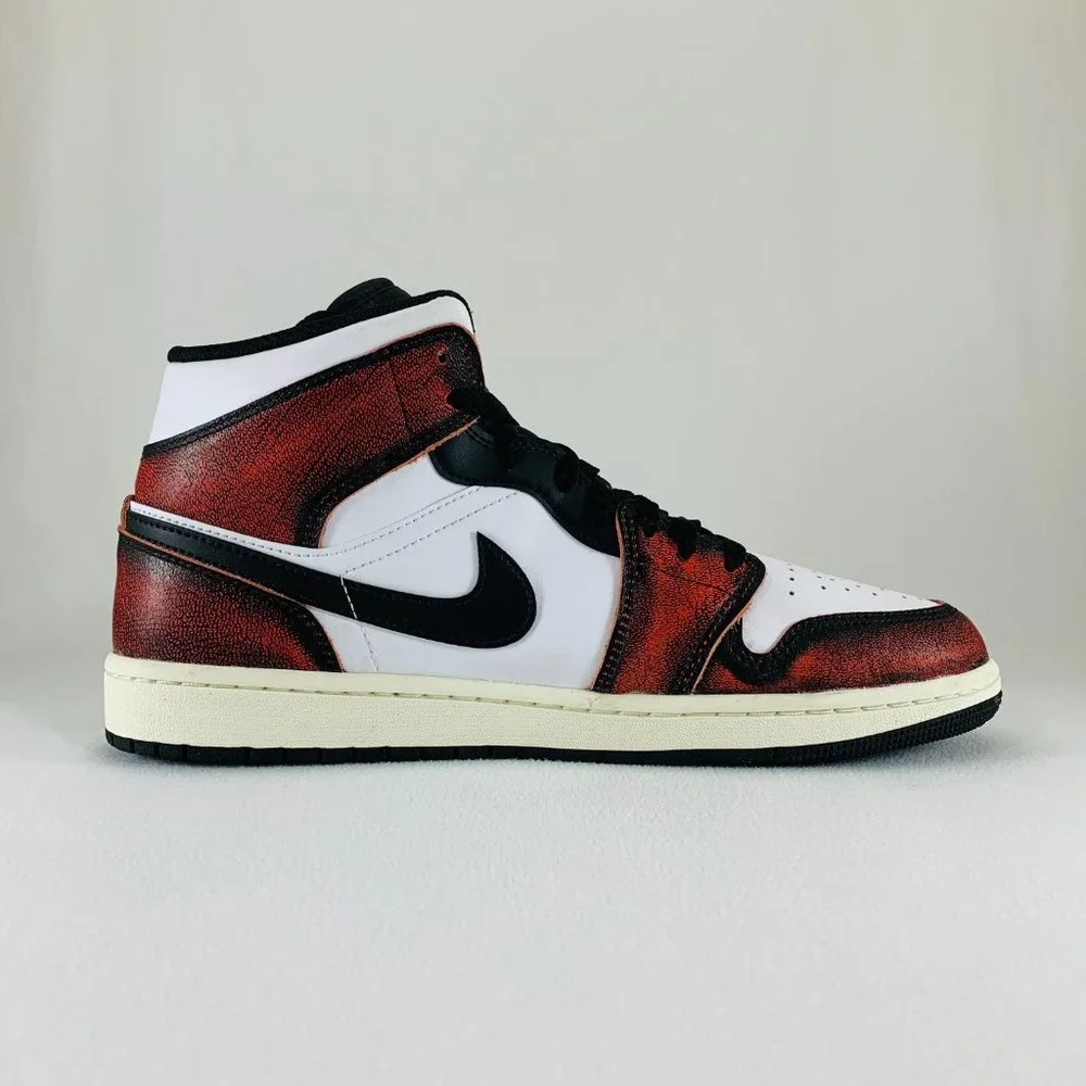 Air Jordan 1 Mid SE Wear-Away Sneakers White (Men's Sizes) New Shoes DV9565-006_2